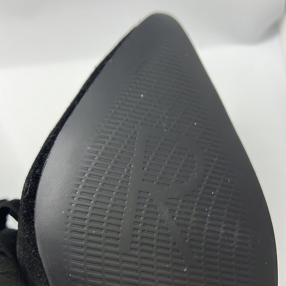 Rag & Co fringe studded black flats leather 8M NWT mules low heel dressy career - Picture 8 of 14